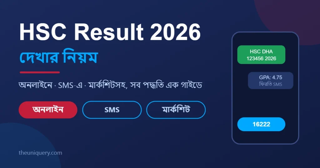 HSC Result 2026 দেখার নিয়ম: অনলাইন, SMS ও মার্কশিটসহ রেজাল্ট