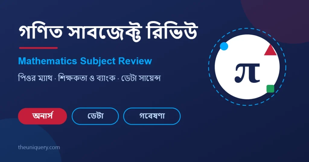 গণিত (Mathematics) সাবজেক্ট রিভিউ: অনার্স, ক্যারিয়ার ও ডেটা সায়েন্স