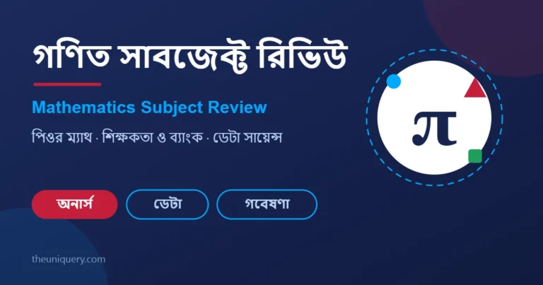 গণিত (Mathematics) সাবজেক্ট রিভিউ: অনার্স, ক্যারিয়ার ও ডেটা সায়েন্স