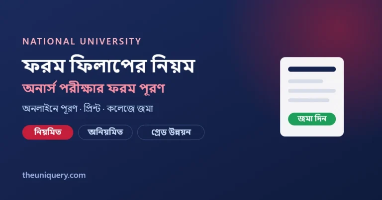 NU Form Fillup: ফরম পূরণের নিয়ম