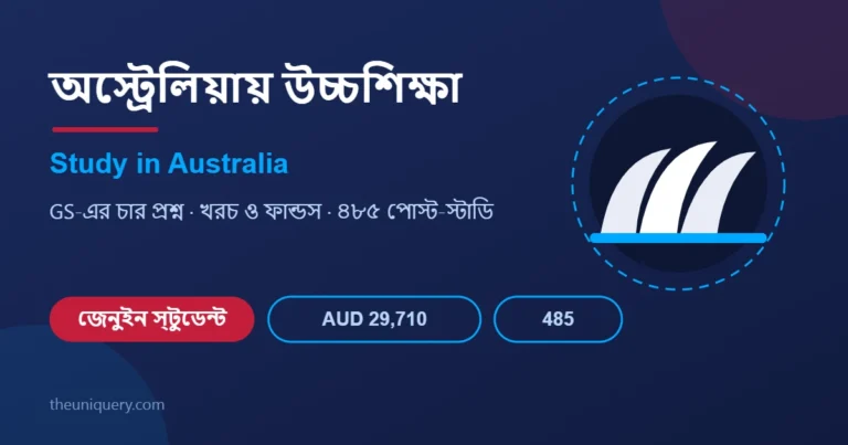 Study in Australia গাইড: অস্ট্রেলিয়ায় উচ্চশিক্ষার নতুন নিয়ম, GS প্রশ্ন ও ৪৮৫ ভিসার রোডম্যাপ
