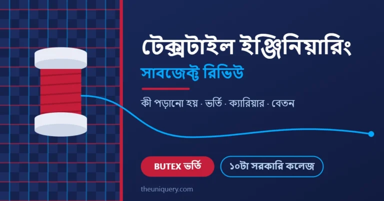 টেক্সটাইল ইঞ্জিনিয়ারিং সাবজেক্ট রিভিউ: BUTEX ভর্তি ও ক্যারিয়ার গাইড